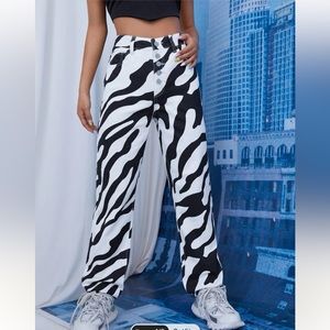 Zebra print jeans